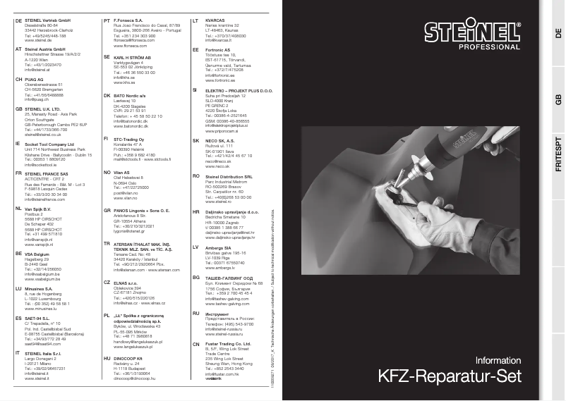 Page n°1 - Manuel utilisateur Steinel HG 2320 E K
