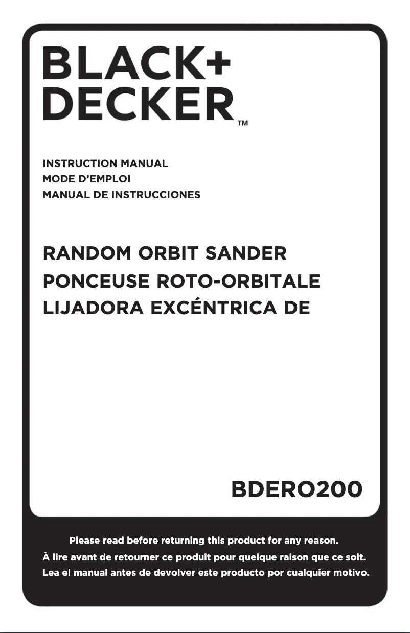 Page n°1 - Manuel utilisateur Black & Decker BDERO200