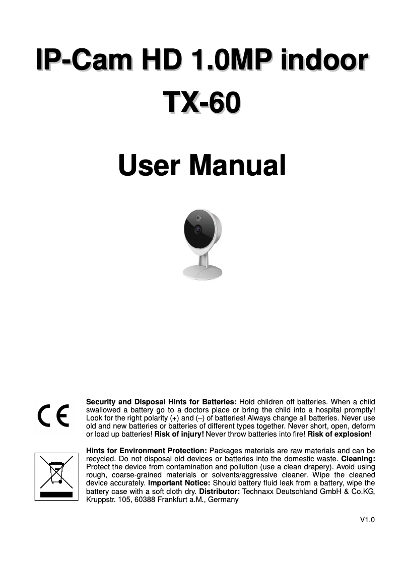 Image de la première page du manuel de l'appareil TX-60