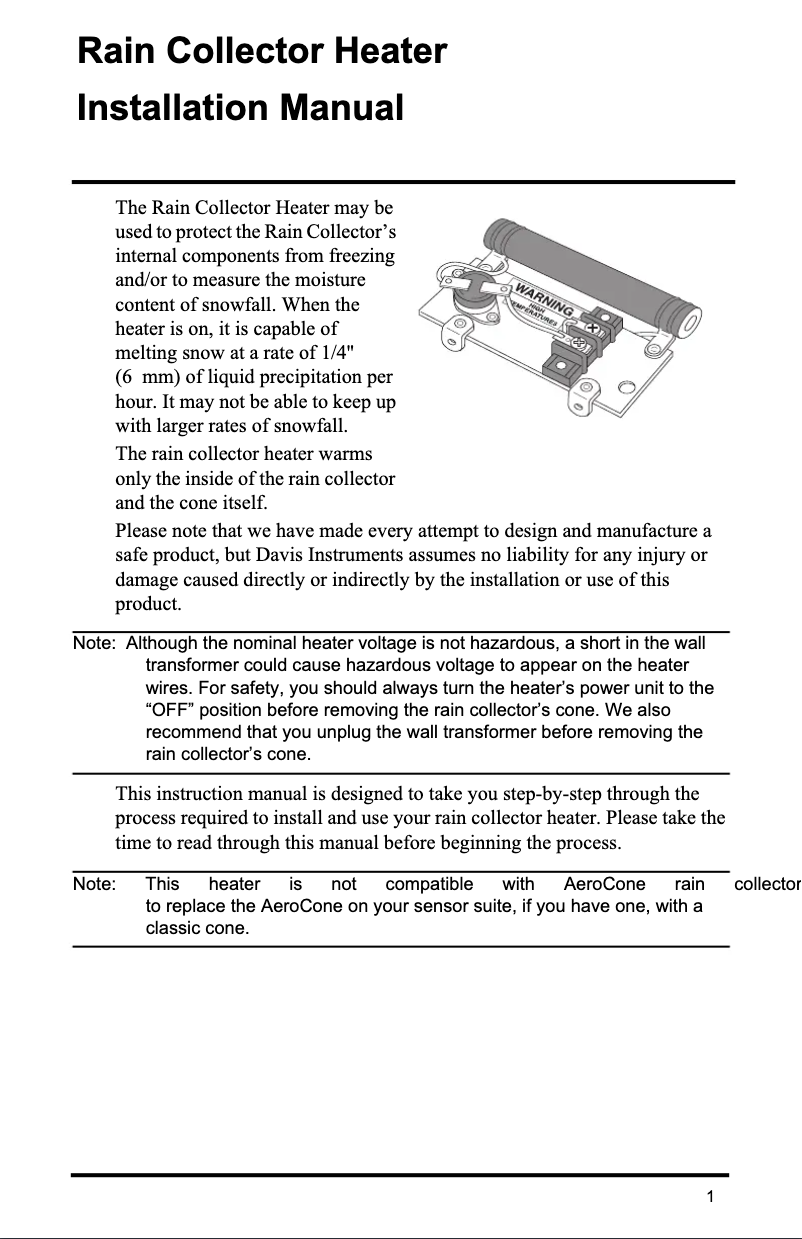 Page n°1 - Manuel utilisateur Davis DAV-7720