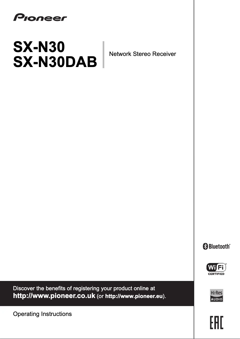 Page n°1 - Manuel utilisateur Pioneer SX-N30DAB-K