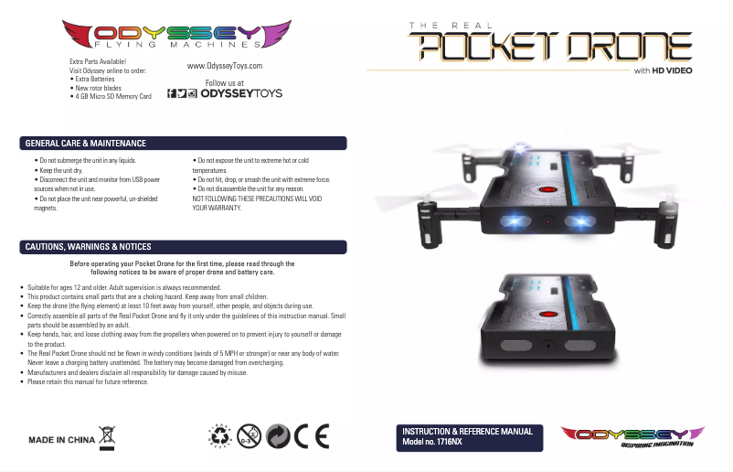 Page 1 de la notice Manuel utilisateur Odyssey ODY-1716NX