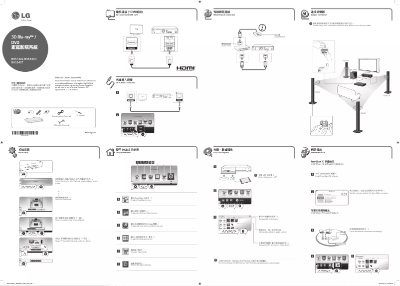 Page n°1 - Guide de démarrage rapide LG BH5140S