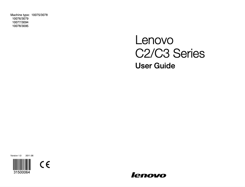 Page n°1 - Manuel utilisateur Lenovo Essential C345