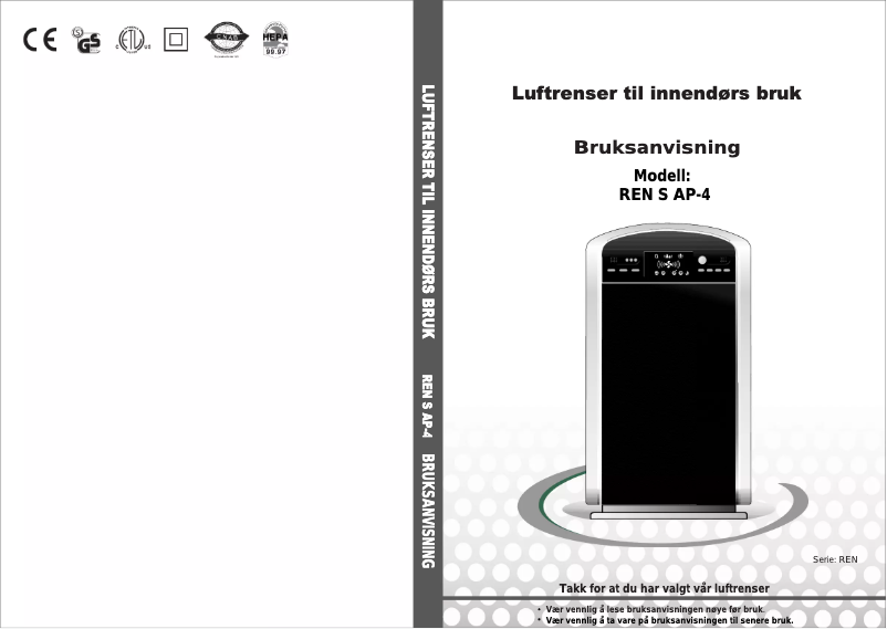 Image de la première page du manuel de l'appareil REN S AP-4