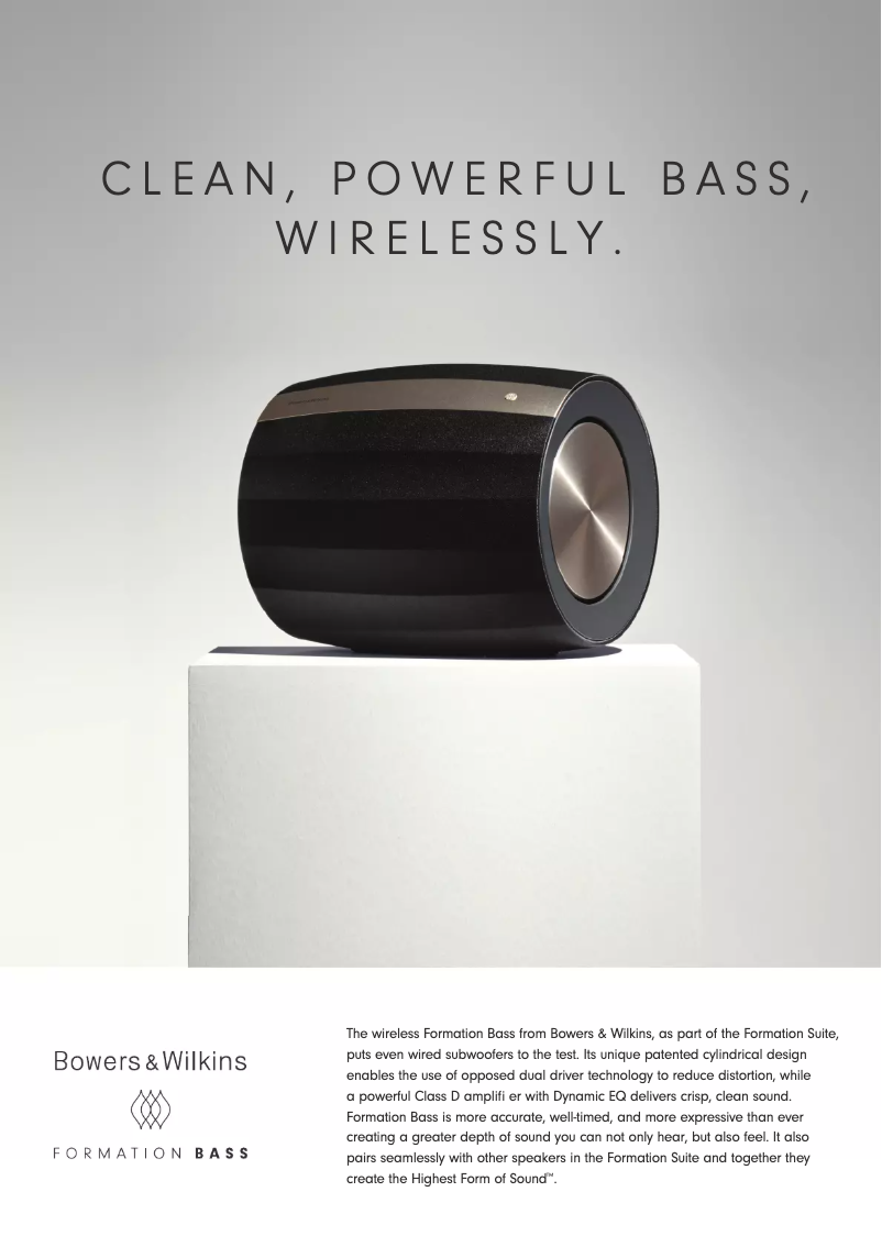 Imagen de la primera página del manual del dispositivo Formation Bass