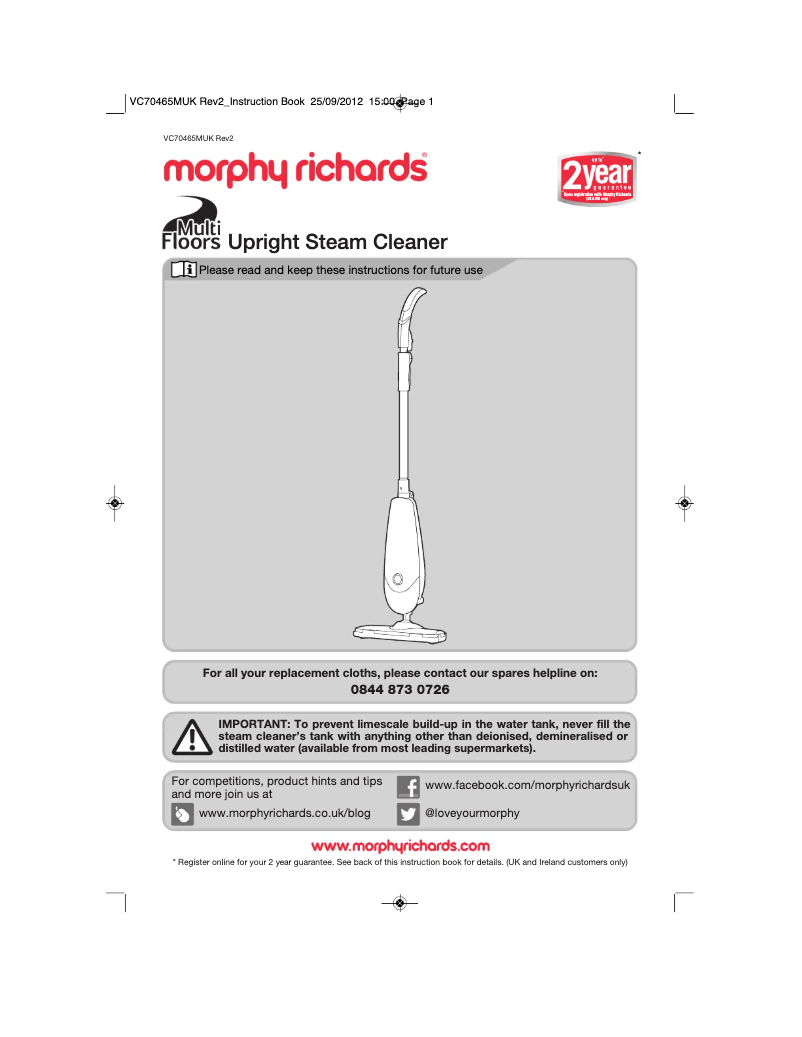 Página 1 del manual Manual de usuario Morphy Richards 720515