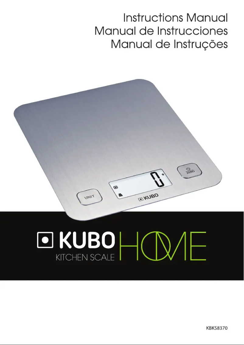 Page 1 de la notice Manuel utilisateur Kubo KBKS8370