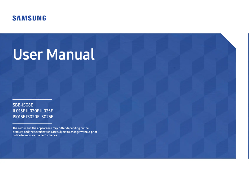 Page n°1 - Manuel utilisateur Samsung IL025E