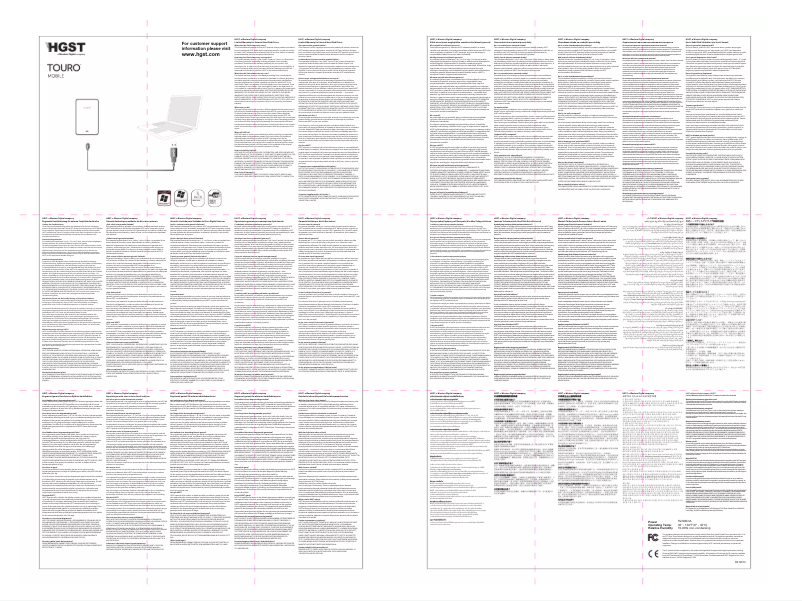 Page 1 de la notice Manuel utilisateur HGST Touro Mobile