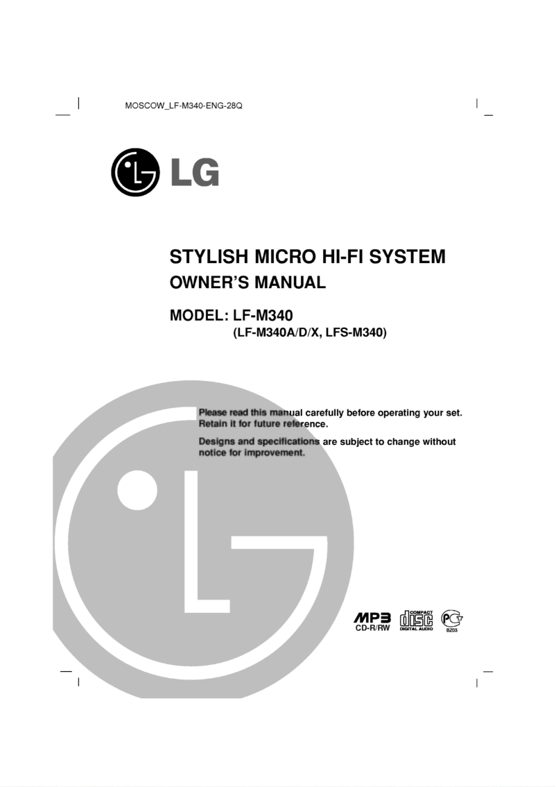 Page 1 de la notice Manuel utilisateur LG LF-M340X