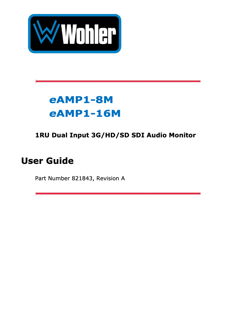 First page image of the manual for eAMP1-8M