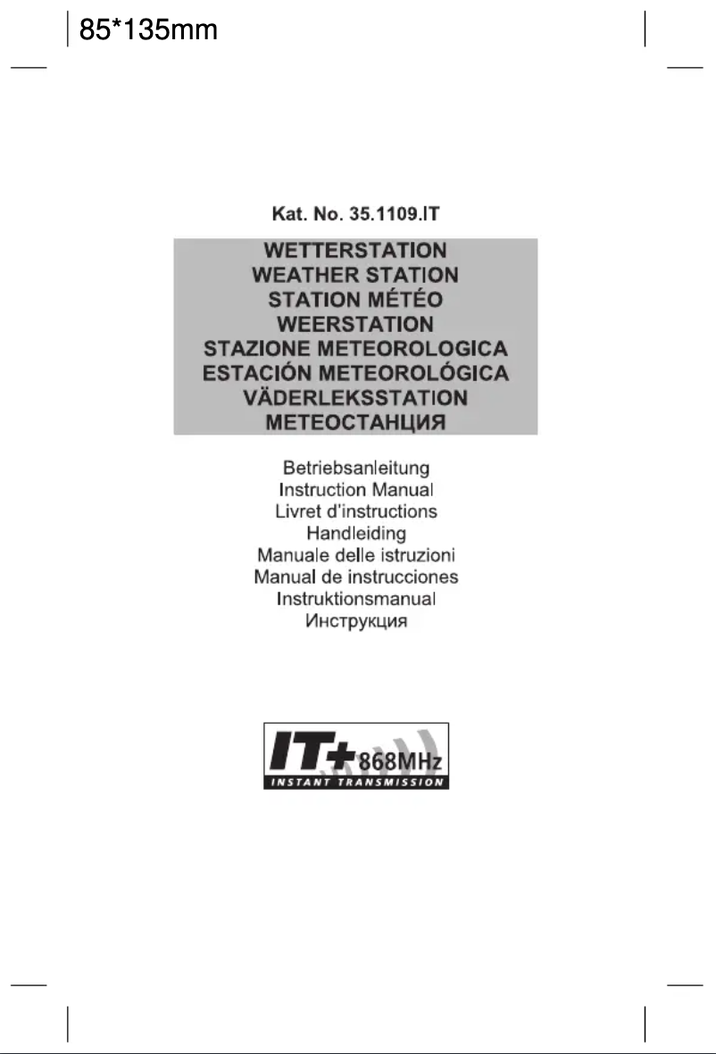 Page n°1 - Manuel utilisateur TFA 35.1109