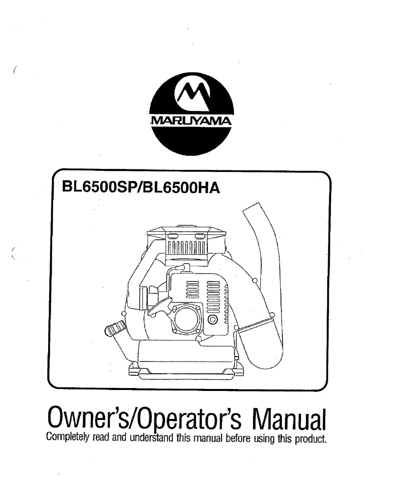 Image de la première page du manuel de l'appareil BL6500SP