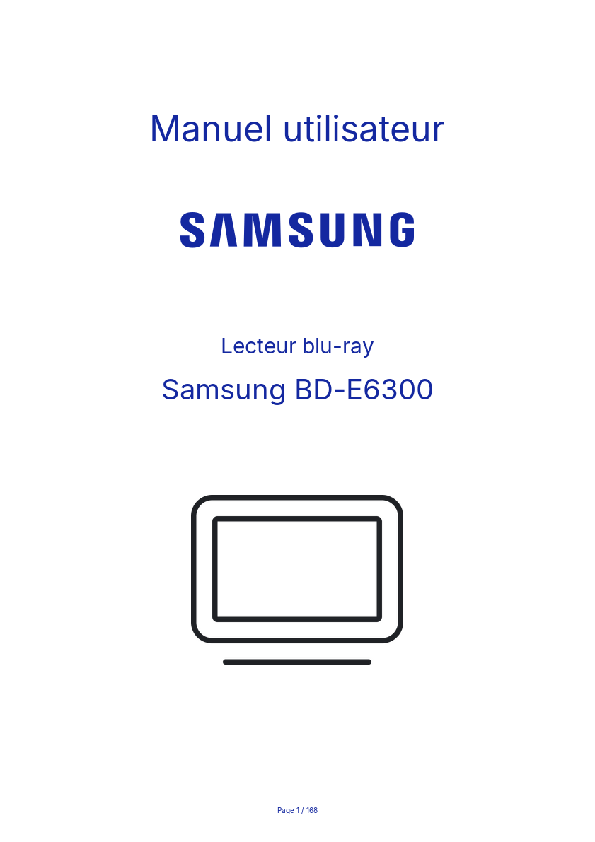 Page n°1 - Manuel utilisateur Samsung BD-E6300