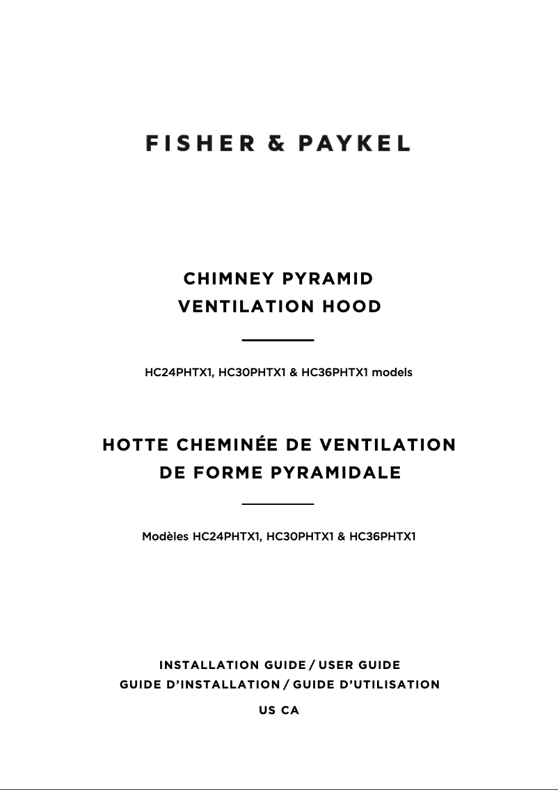 Page 1 de la notice Manuel utilisateur Fisher & Paykel HC36PHTX1N