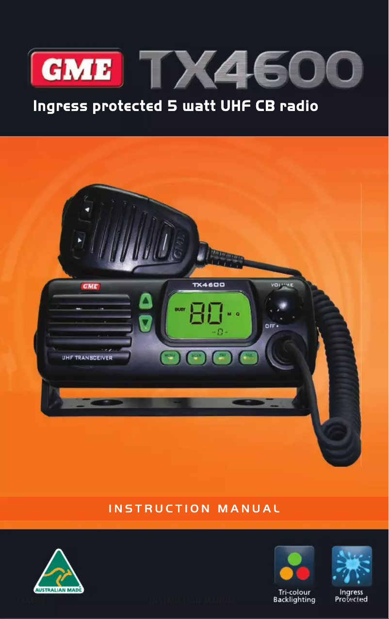 Page 1 de la notice Manuel utilisateur GME TX4600