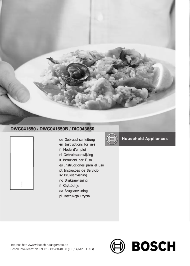 Page 1 de la notice Manuel utilisateur Bosch DWC041650B