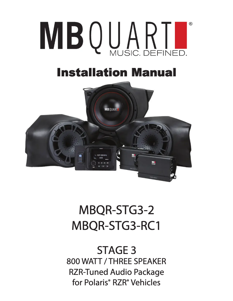 Page 1 de la notice Manuel utilisateur MB Quart MBQR-STG3-2