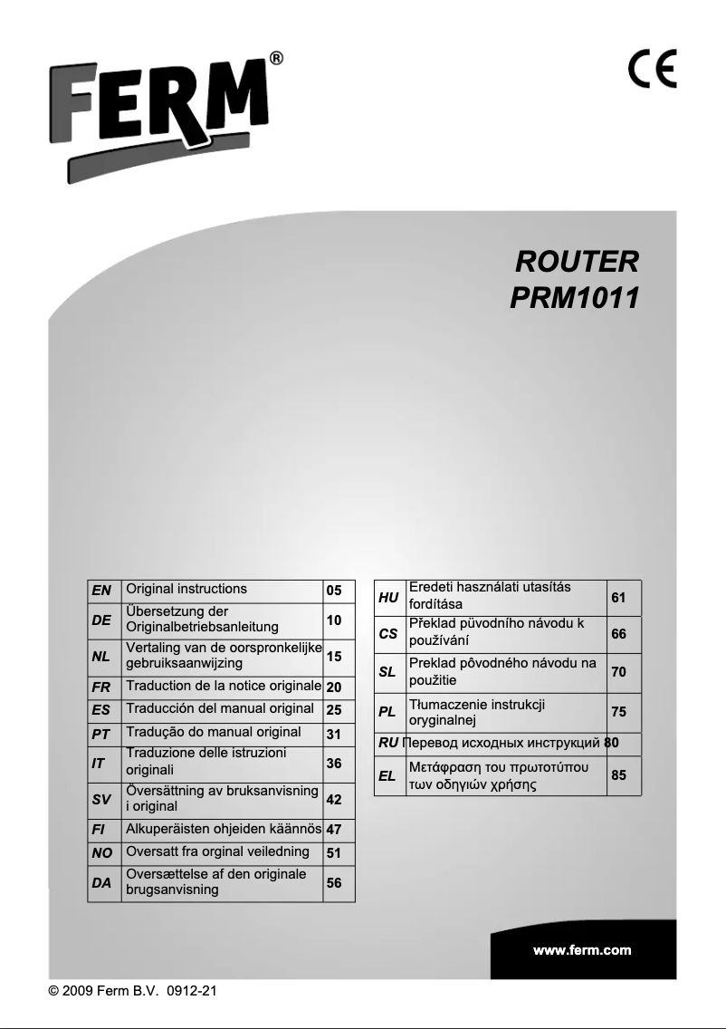 Página 1 del manual Manual de usuario Ferm PRM1011