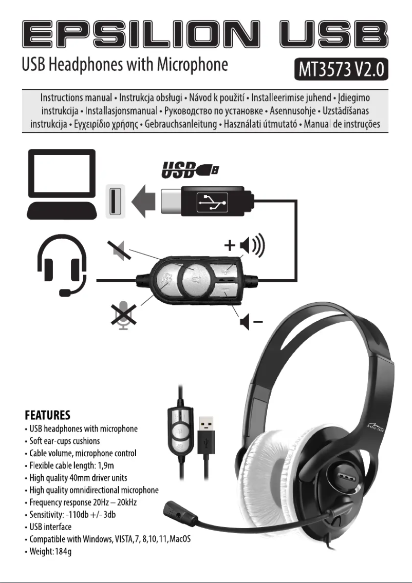 Page 1 de la notice Manuel utilisateur Media-Tech EPSILION USB MT3573