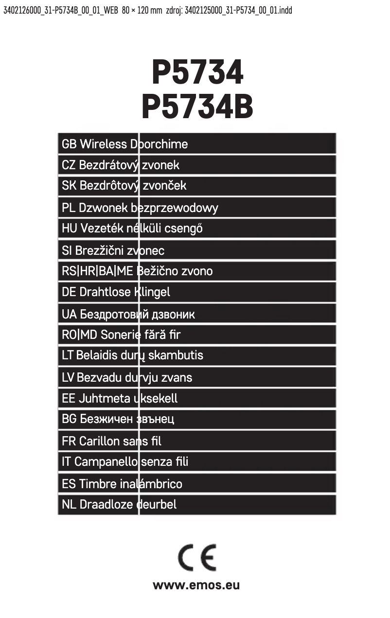 Page 1 de la notice Manuel utilisateur Emos P5734B