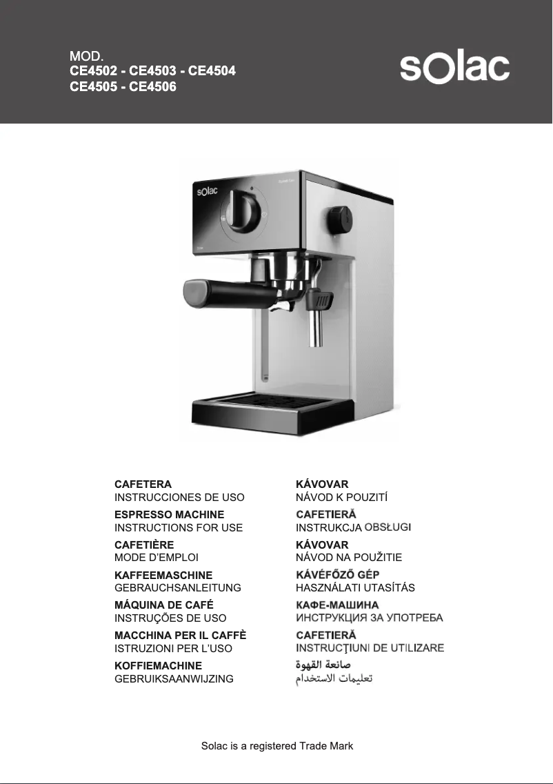 Page n°1 - Manuel utilisateur Solac Squissita Easy CE4503