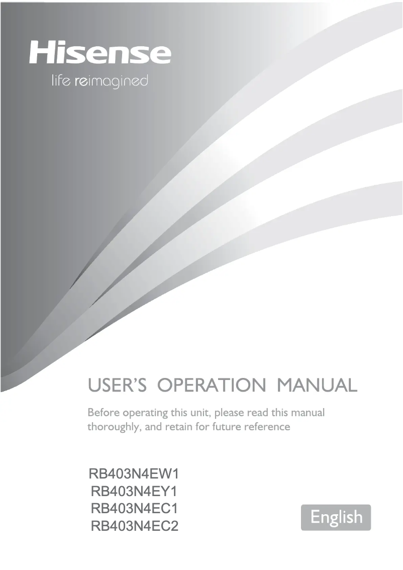 Page 1 de la notice Manuel utilisateur Hisense RB403N4EW1