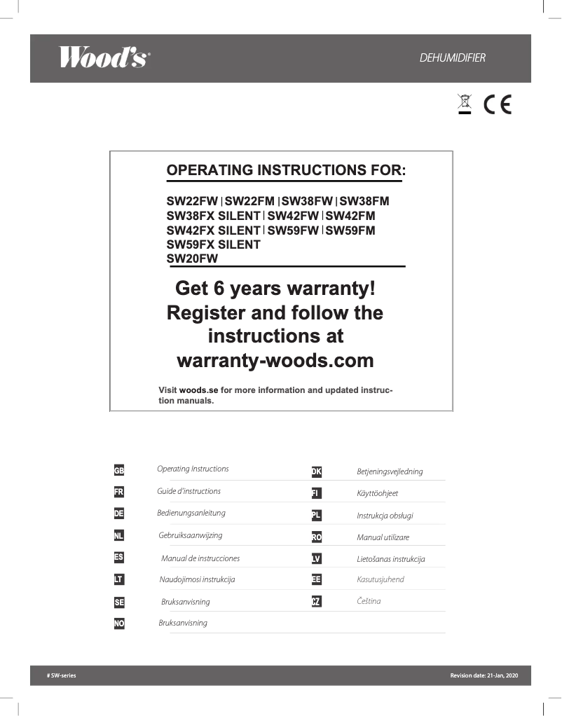 Page 1 of the manual User Manual Wood's SW-20FW