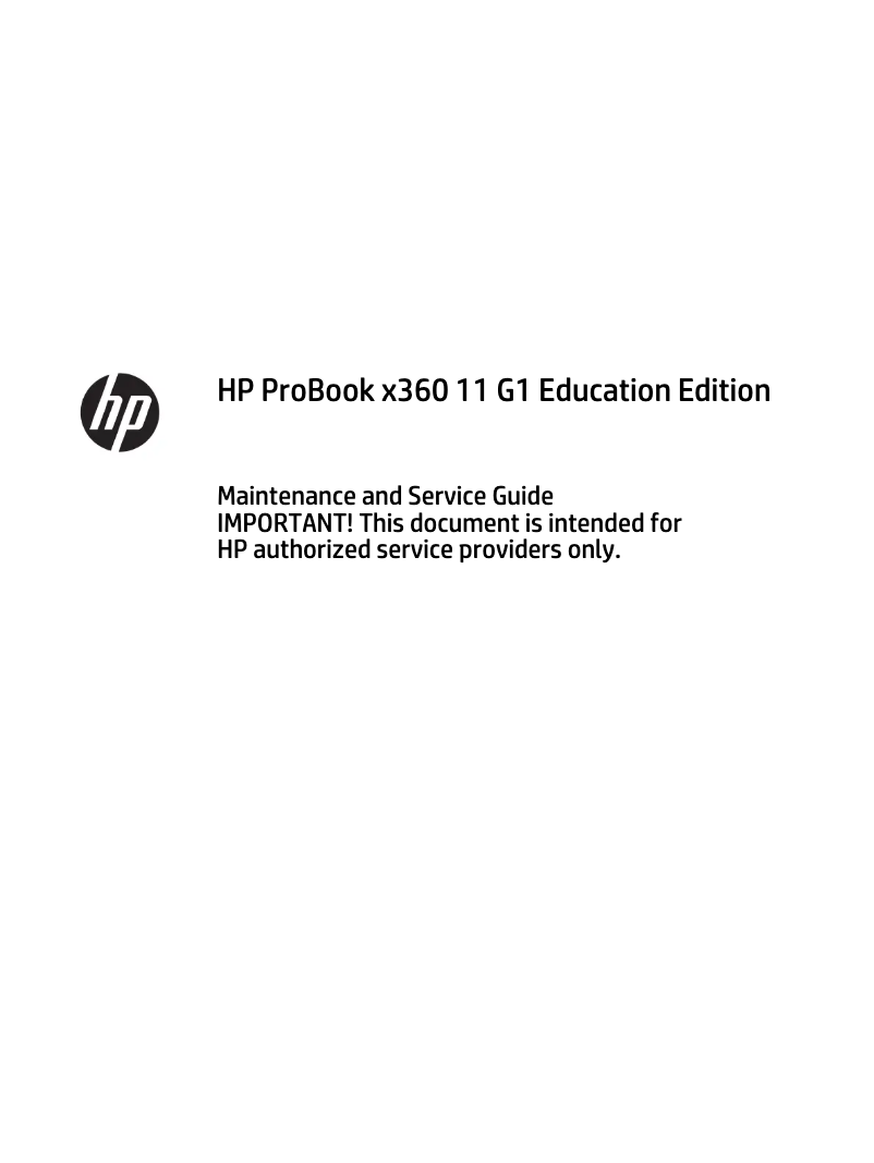 Page 1 de la notice Manuel utilisateur HP ProBook x360 11 G1 Education Edition