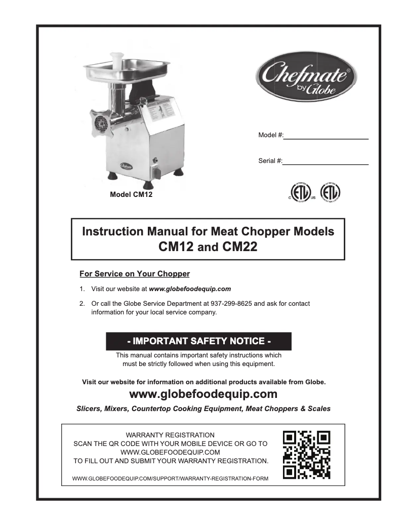 Image de la première page du manuel de l'appareil CM22