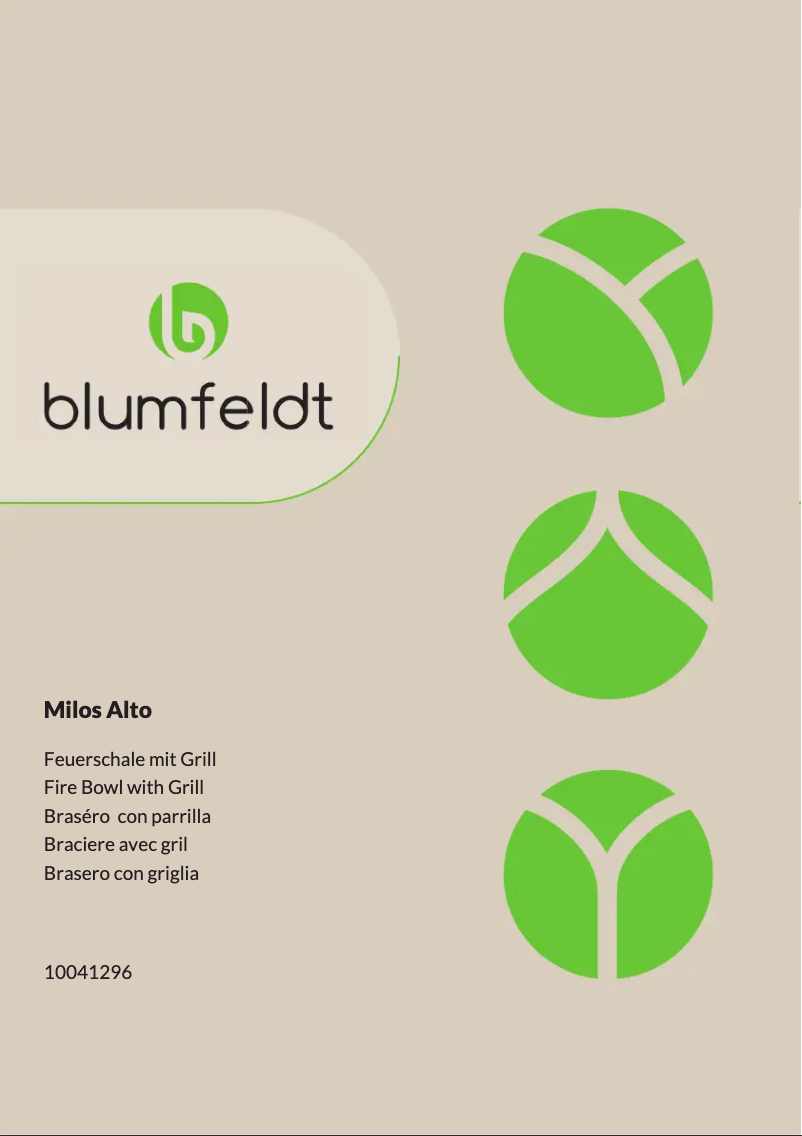 Page n°1 - Manuel utilisateur Blumfeldt Milos Alto
