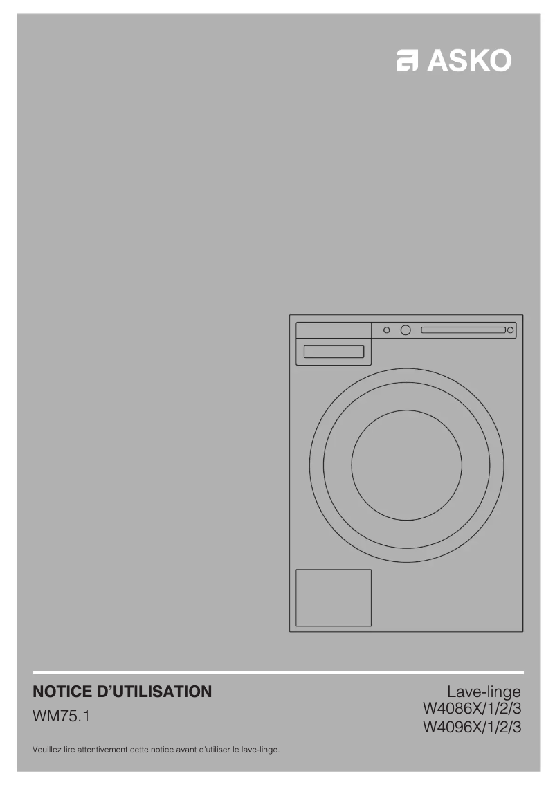 Page 1 de la notice Manuel utilisateur Asko W4096P.W/2