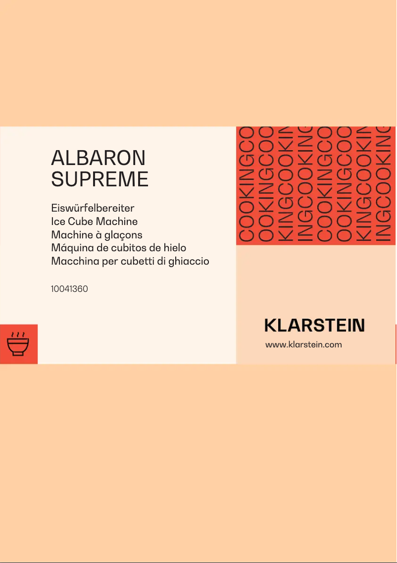 Image de la première page du manuel de l'appareil Albaron Supreme