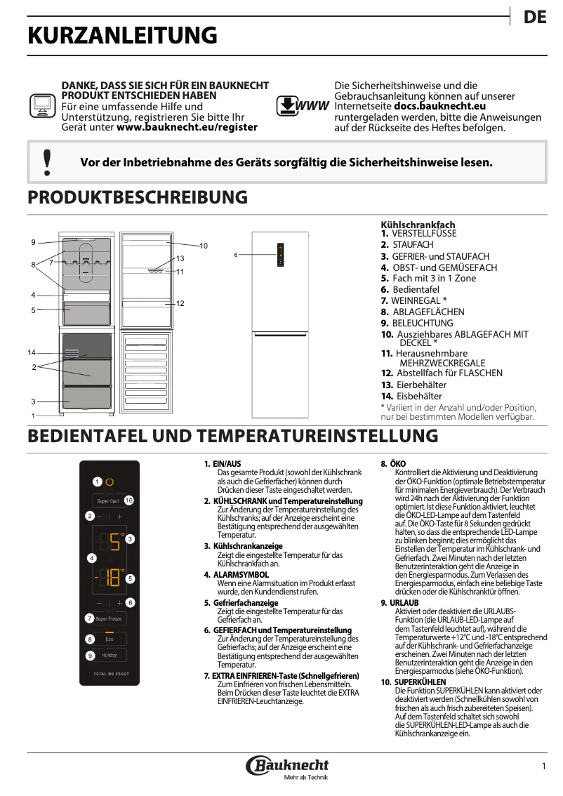 Page n°1 - Manuel utilisateur Bauknecht KGN 2043 A3+ IN