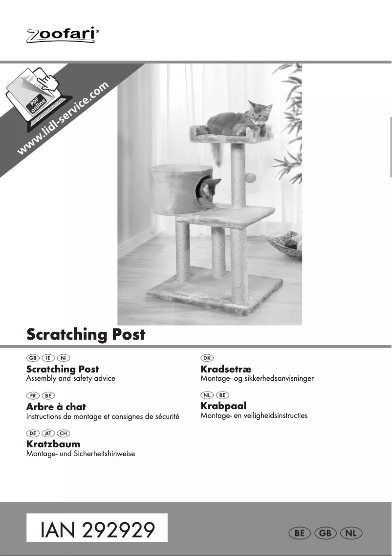 Page 1 de la notice Manuel utilisateur Zoofari IAN 292929