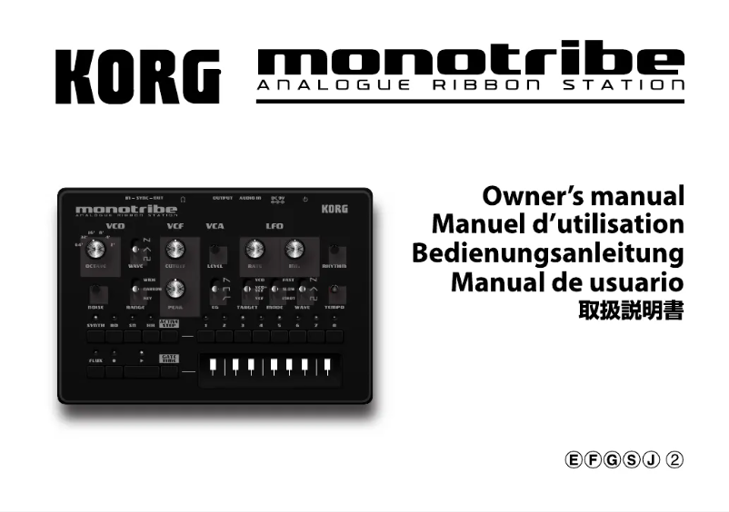 Página 1 del manual Manual de usuario Korg monotribe