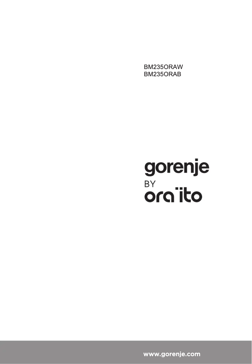 Page n°1 - Manuel utilisateur Gorenje BM235ORAB