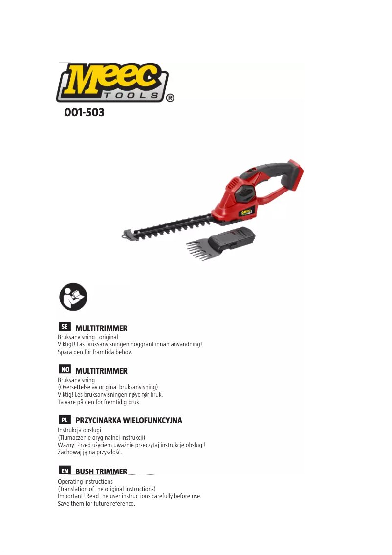 Image de la première page du manuel de l'appareil 001-503