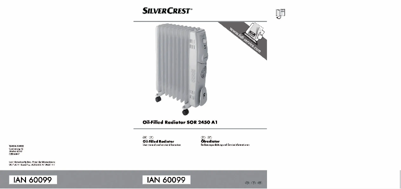 Page n°1 - Manuel utilisateur SilverCrest SOR 2450 A1