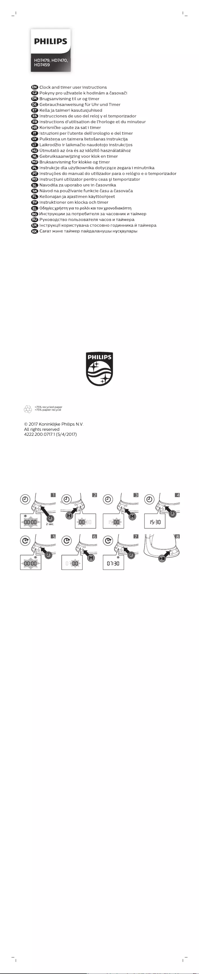 Page 1 de la notice Guide de démarrage rapide Philips Daily Collection HD7459