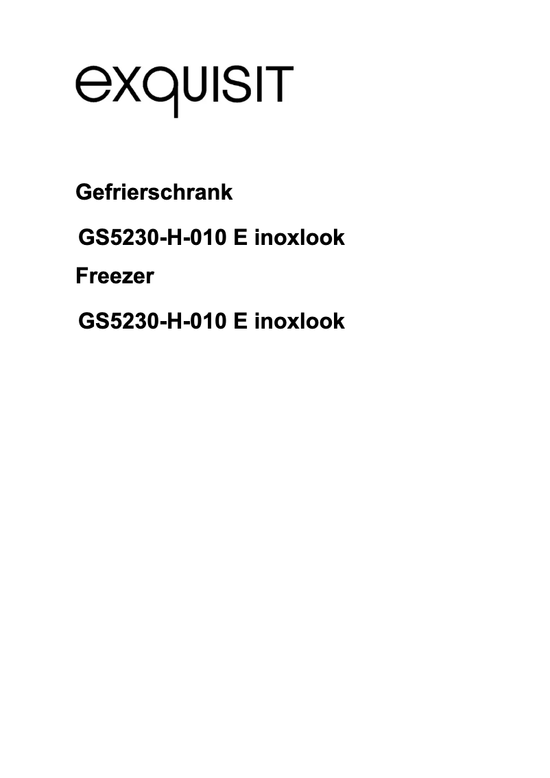 Page 1 de la notice Manuel utilisateur Exquisit GS5230-H-010