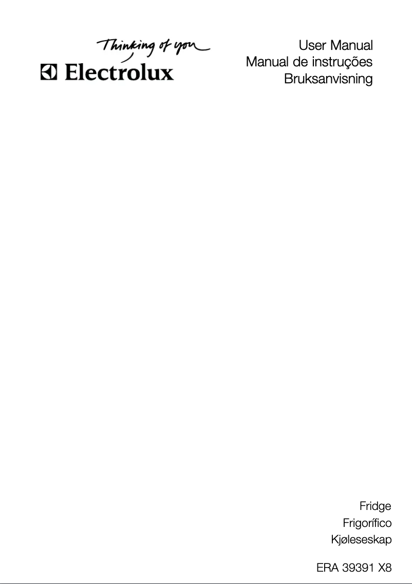 Page 1 de la notice Manuel utilisateur Electrolux ERA39391