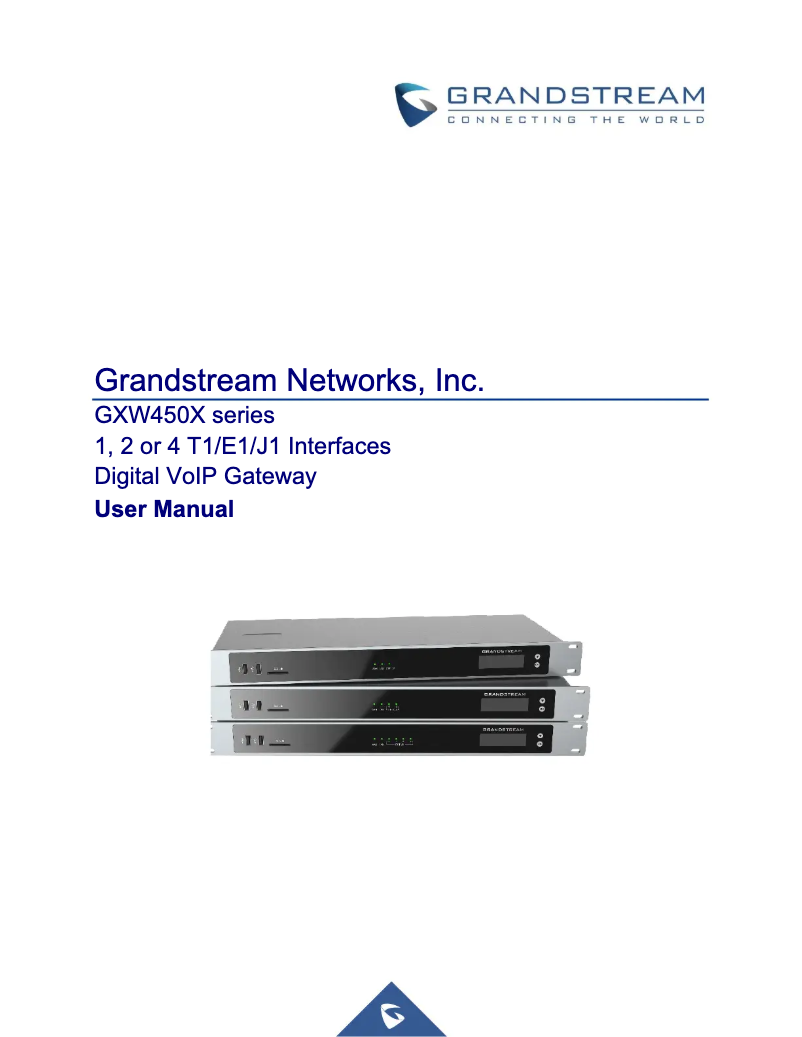 Page 1 de la notice Manuel utilisateur Grandstream GXW4500