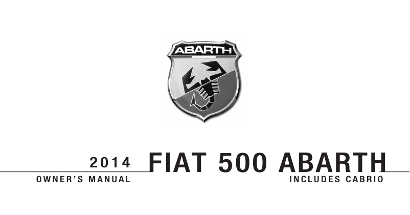 Page 1 de la notice Manuel utilisateur Fiat 500 Abarth (2014)