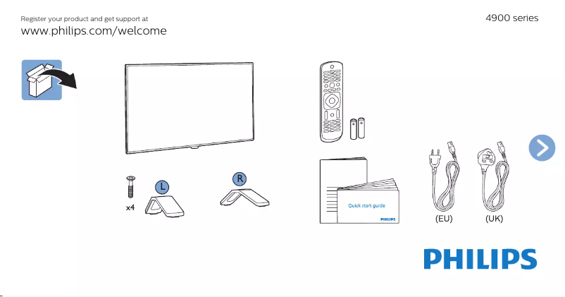 Image de la première page du manuel de l'appareil 43PUT4900