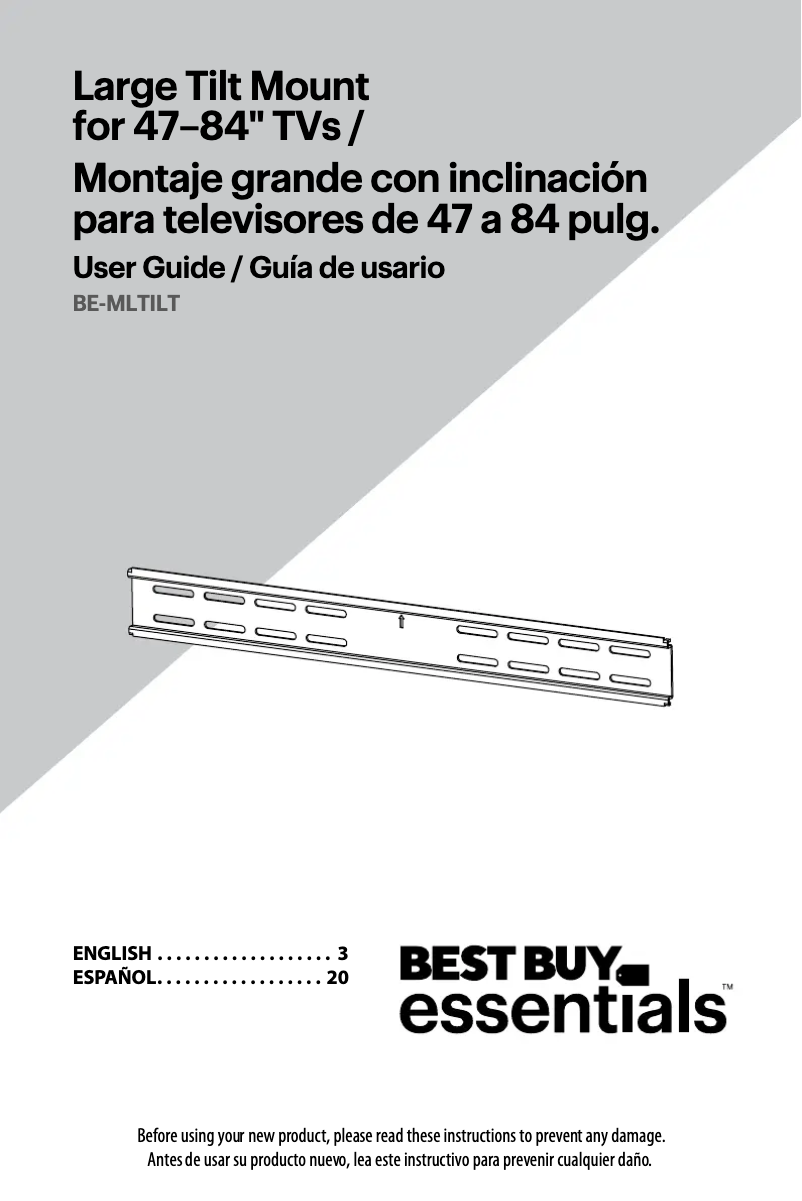 Page 1 de la notice Manuel utilisateur Best Buy BE-MLTILT