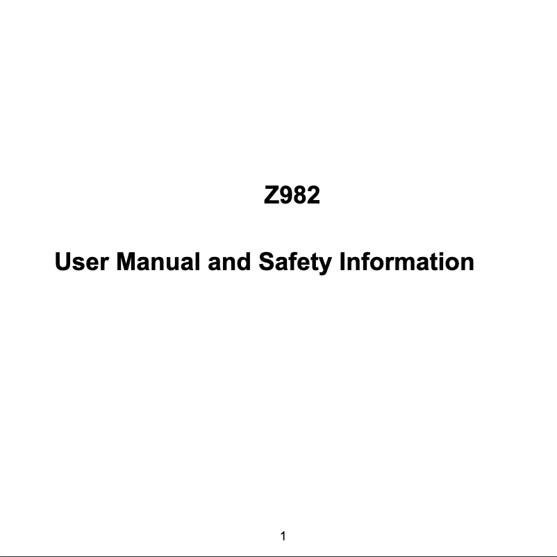 Page 1 de la notice Manuel utilisateur ZTE Blade Z Max