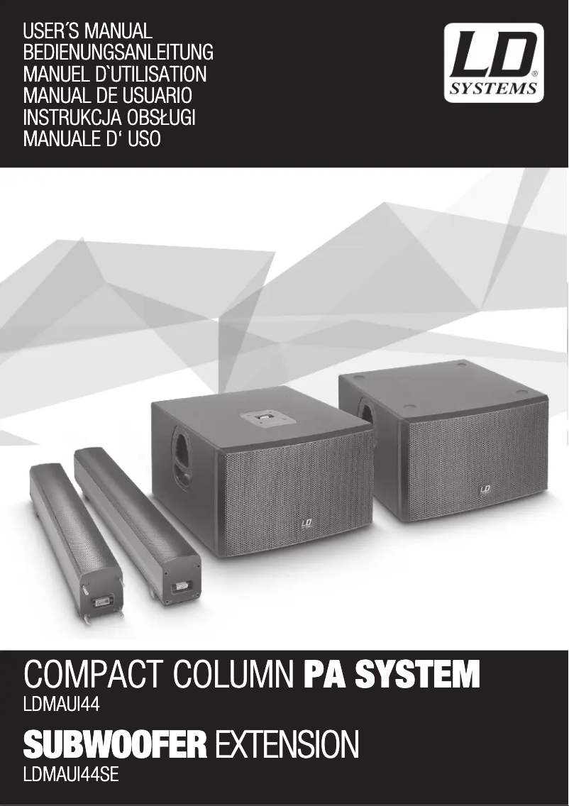 Page n°1 - Manuel utilisateur LD Systems MAUI 44SE