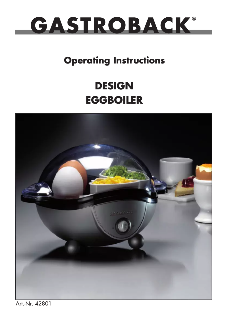 Page 1 de la notice Manuel utilisateur Gastroback Design Eggcooker 0580178
